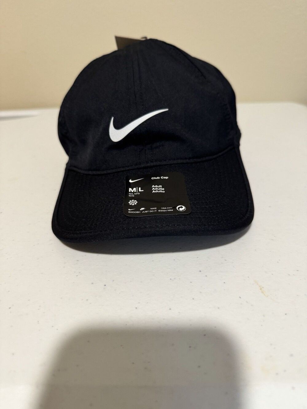 Nike Dri-FIT Club Featherlight Cap Black White M/L FB5682-010 NWT